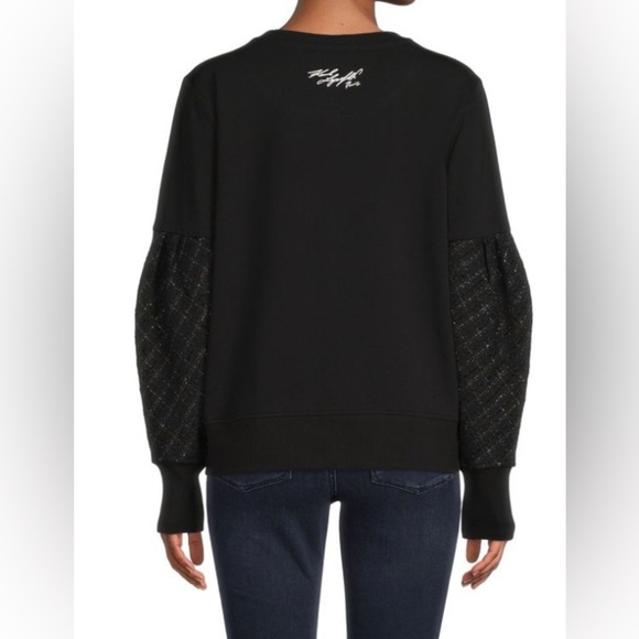 🖤KARL LAGERFELD PARIS Checked Tweed Sweatshirt (sold out online & most places!)🖤 - Picture 9 of 13
